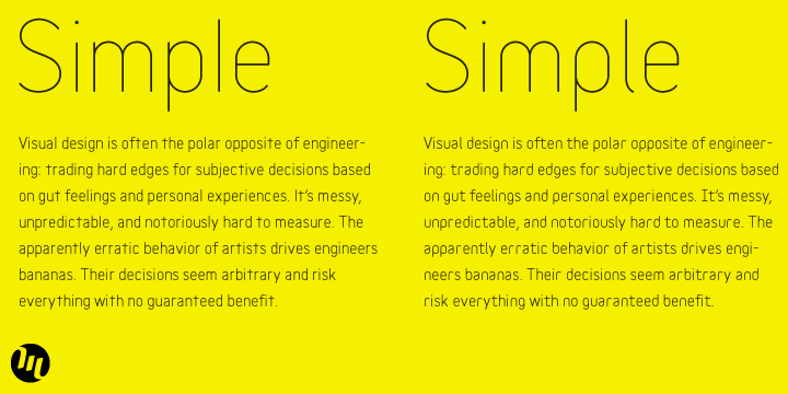 Przykład czcionki Variable Light Italic